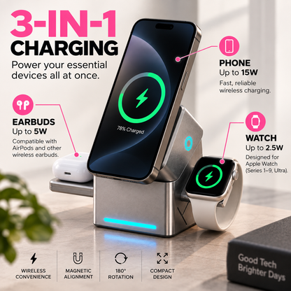 MagnaDock™ 3-in-1 Charger